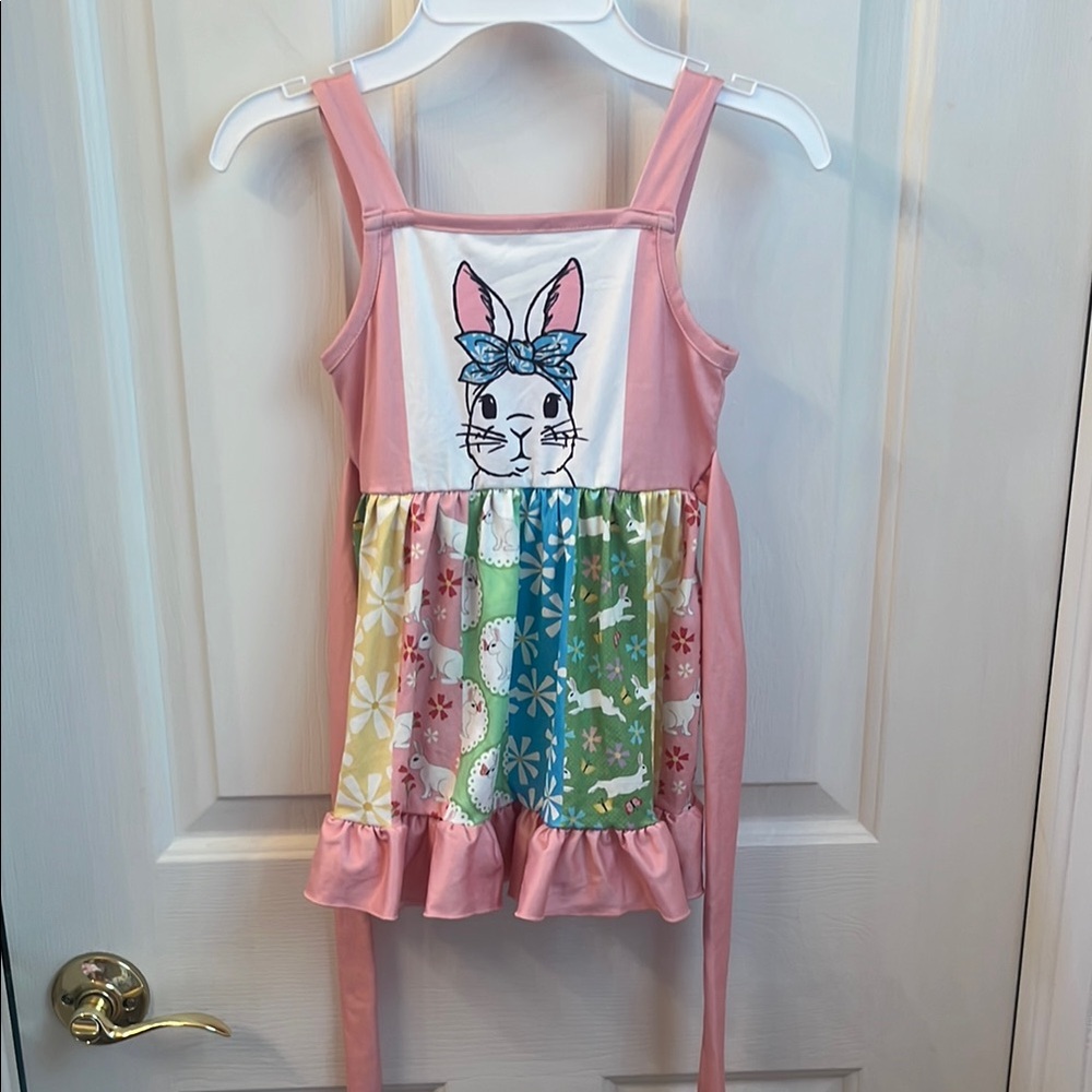 Girls' Pink Bunny Patchwork Dress - Size XS (2T)